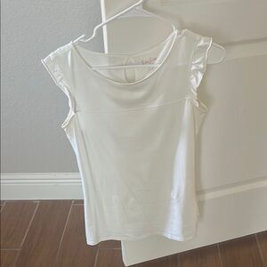 Lilly Pulitzer White Sleeveless ruffled edge Top XS good condition!